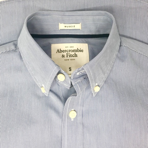 Abercrombie & Fitch L/S Muscle Fit Button Down Sm - Picture 2 of 8